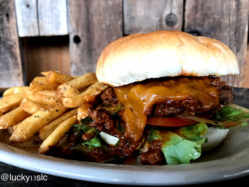 THE CHILI CHEESE BURGER Lucky 13 Bar & Grill