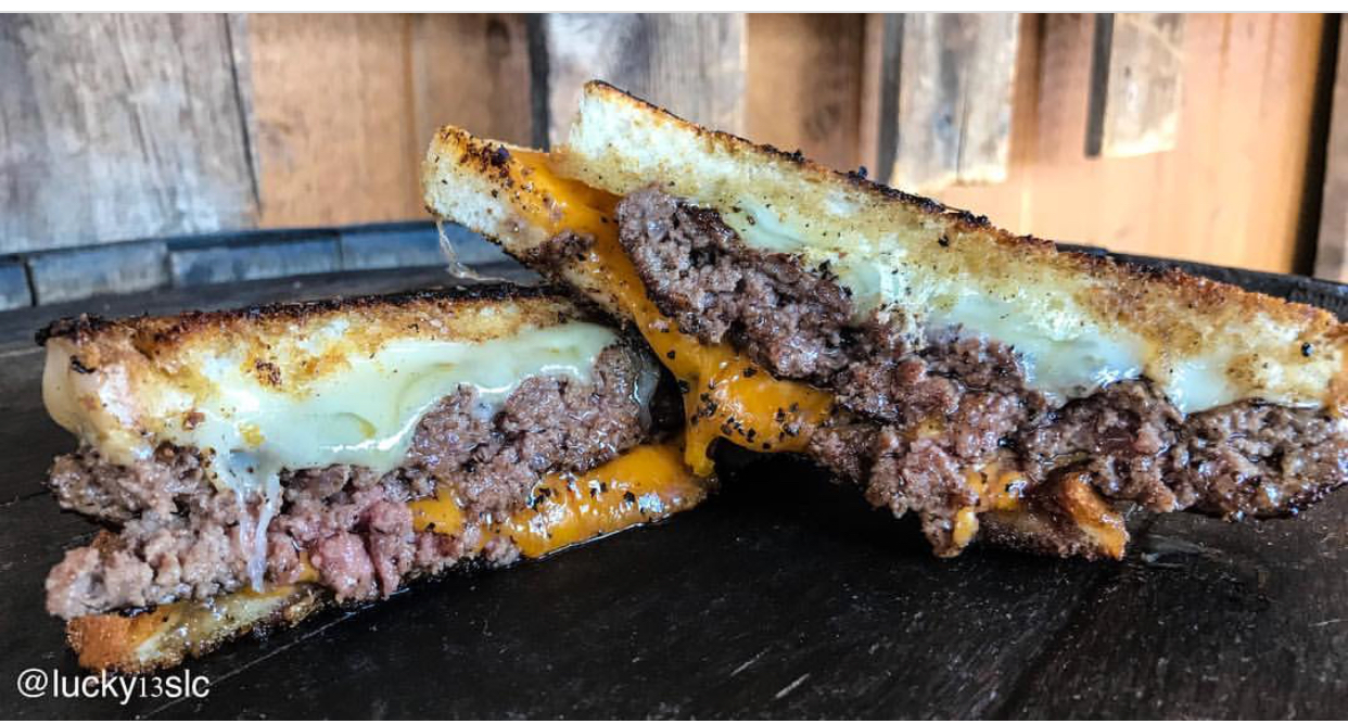 The Grilled Cheese Burger Lucky 13 Bar & Grill
