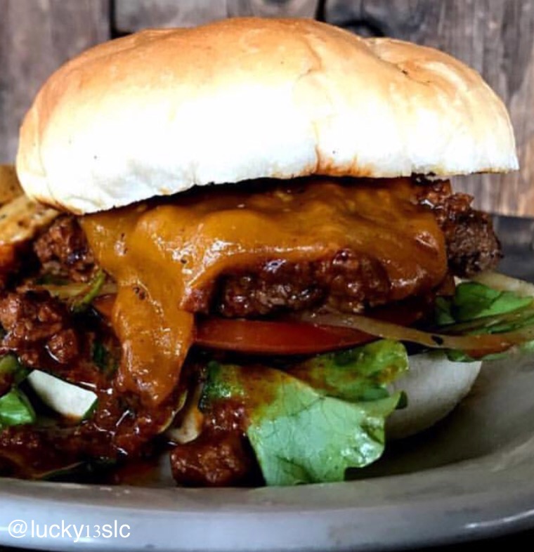 The Chili Cheese Burger – Lucky 13 Bar &amp; Grill