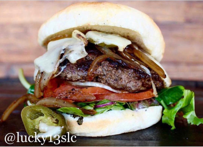 American Bison Burger Lucky 13 Bar & Grill